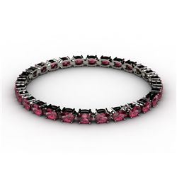Genuine 12.65 ctw Garnet Bracelet 10k W/Y Gold,6.8g