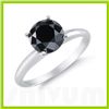 Image 1 : Genuine 3.0 ctw Black Diamond Solitaire Ring 14kt