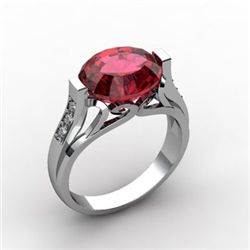 Genuine 5.09 ctw Garnet Ring 14k W/Y Gold