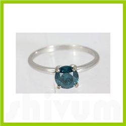 Genuine 3.00 ctw Blue Diamond Solitaire Ring 14kt