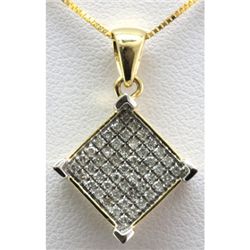 Genuine 0.28 ctw Diamond Invisible Type Pendant 10k