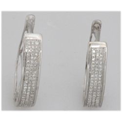 0.30ct 14K White Gold Hoop Earring
