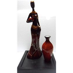 DECORATIVE BIG AFRICAN WOMAN CANDLE SET