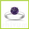 Image 1 : Genuine 0.85 ctw Amethyst Solitaire Ring 14kt