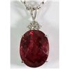 Image 1 : Genuine 20.33 ctw Pink Tourmaline & Diamond Necklace 14