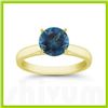 Image 1 : Genuine 1.25 ctw London Blue Topaz Solitaire Ring