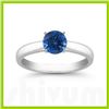 Image 1 : Genuine 0.40 ctw Sapphire Solitaire Ring 14kt