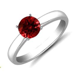 Ruby 1.05 ctw Solitaire Ring 14kt W/Y Gold