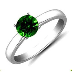 Emerald 1.70 ctw Solitaire Ring 14kt W/Y Gold