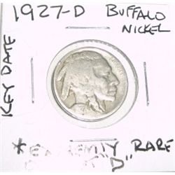 1927-D *OFF-SET D* BUFFALO NICKEL RED BOOK VALUE IS $375.00 *EXTREMELY RARE KEY DATE*!!