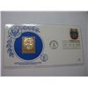Image 1 : 1980 OFFICIAL FIRST DAY ISSUE *INDIAN ART* POSTAL ISSUE LARGE GOLD PLATE *MADE WITH 23-KARAT GOLD*!