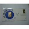 Image 1 : 1981 OFFICIAL FIRST DAY ISSUE *SAVE WOODLAND HABITATS* POSTAL LARGE GOLD PLATE *23-KARAT GOLD*!