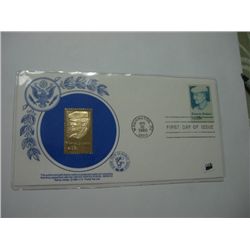 1980 OFFICIAL FIRST DAY ISSUE *FRANCES PERKINS* LIMITED POSTAL ISSUE LARGE GOLD PLATE *23-KARAT GOLD