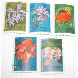 5 Total U.S.S.R. C.C.C.P RARE FLOWER Stamps UNUSED *5 TOTAL ALL FOR 1 MONEY*!!