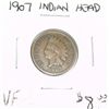 Image 1 : 1907 INDIAN HEAD RED BOOK VALUE IS $8.00 *RARE VERY FINE-30 GRADE*!!