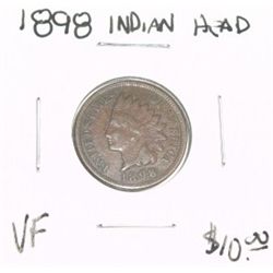 1898 INDIAN HEAD RED BOOK VALUE IS $10.00 *RARE VERY FINE GRADE*!!