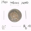 Image 1 : 1901 INDIAN HEAD RED BOOK VALUE IS $6.00 *VERY FINE GRADE*!!