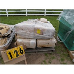 pallet of New Cycle Country parts, plow mount hardware