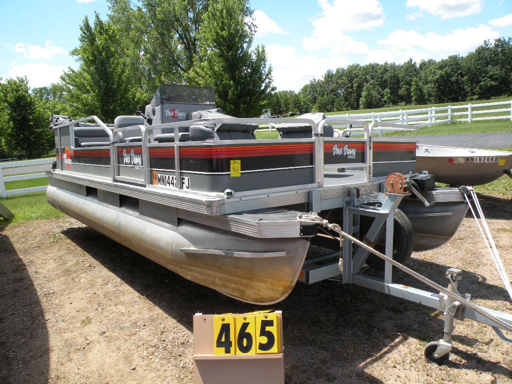 1988 Bass Buggy 20 ft Pontoon w/trailer SN- BUJ13421D888