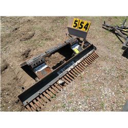 72" Logering skid loader mount root rake