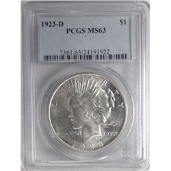 1923D Peace $ PCGS63