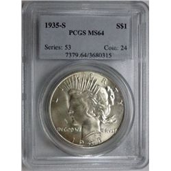 1935S Peace $   PCGS64