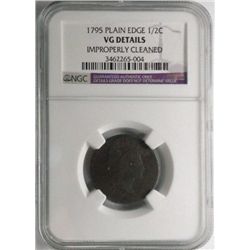1795 PL edge half penny   NGC VG clnd