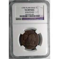 1795 PL edge large penny   NGC VG scratches