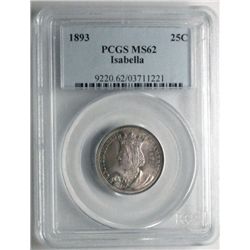 1893  Isabella quarter  PCGS62