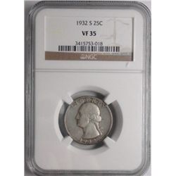 1932S Washington  quarter  NGC35