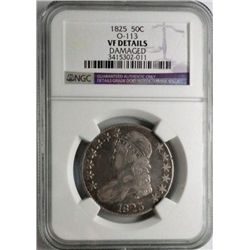 1825  Bust half $ O-113  NGC VF dmg