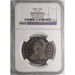 1835 Bust half $ O-101  NGC fine tooled