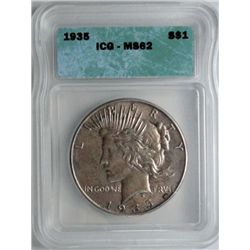 1935  Peace $  ICG62