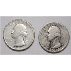 2  1932S  quarters  VG