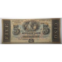 $5  remainder note from Citizen's Bank of Louisiana  CU63