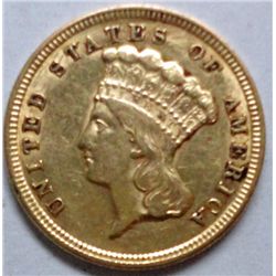 1854  $3 gold  XF/AU