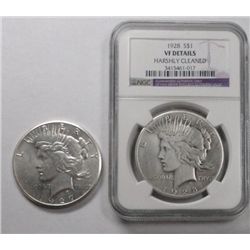 1928   Peace $  NGC  VF harshly clnd
