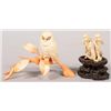 Image 1 : ET0503120169 Two Carved Ivory Animals. An owl seated on