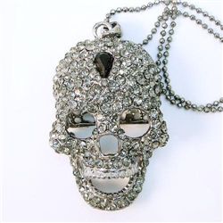 Swarovski Crystal Skull Teardrop Pendant Necklace