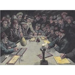 ~The Gamblers~ MATTED PRINT From a collection of rare p