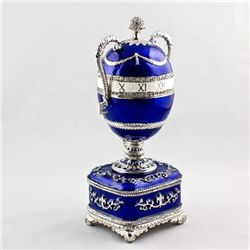 Blue Serpent Clock Faberge Egg