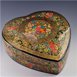 Lovely Handpainted Floral Heart Jewelry Box