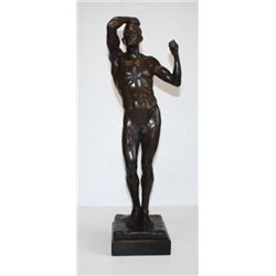 Superior Erotic Athletic Male Nude Bronze Sculpture A