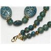 Image 4 : Intricate Green and Blue Detailed Ceramic Bead Necklace