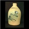 Image 1 : O.L. and A.K. Ballard stoneware jug with cobalt floral decoration.  Burlington, Vermont. There is a