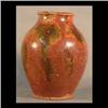 Image 1 : Redware pot. Brown, green, and tan color. 19th century. Frog skin, high glaze. Note pitting and rim