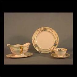 Set of Lenox china. Decorated in Oriental style. Service for twelve  with soup bowls and a gravy. $4