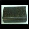 Image 1 : Cloisonne box. Stylized floral on solid black wood lining. Lid  slightly off center. 3 1/4" h X 5 1/