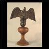 Image 1 : Full body copper eagle. Eagle is perched on a round sphere with out  stretched wings. Original dark