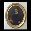 Image 1 : Oil on canvas. Portrait of a girl. Signed and dated B. Abel 1872 in  lower right. Framed. Note paint